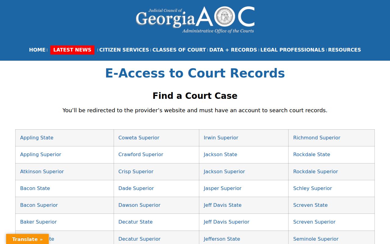 Quitman County case lookup provider directory and account notice