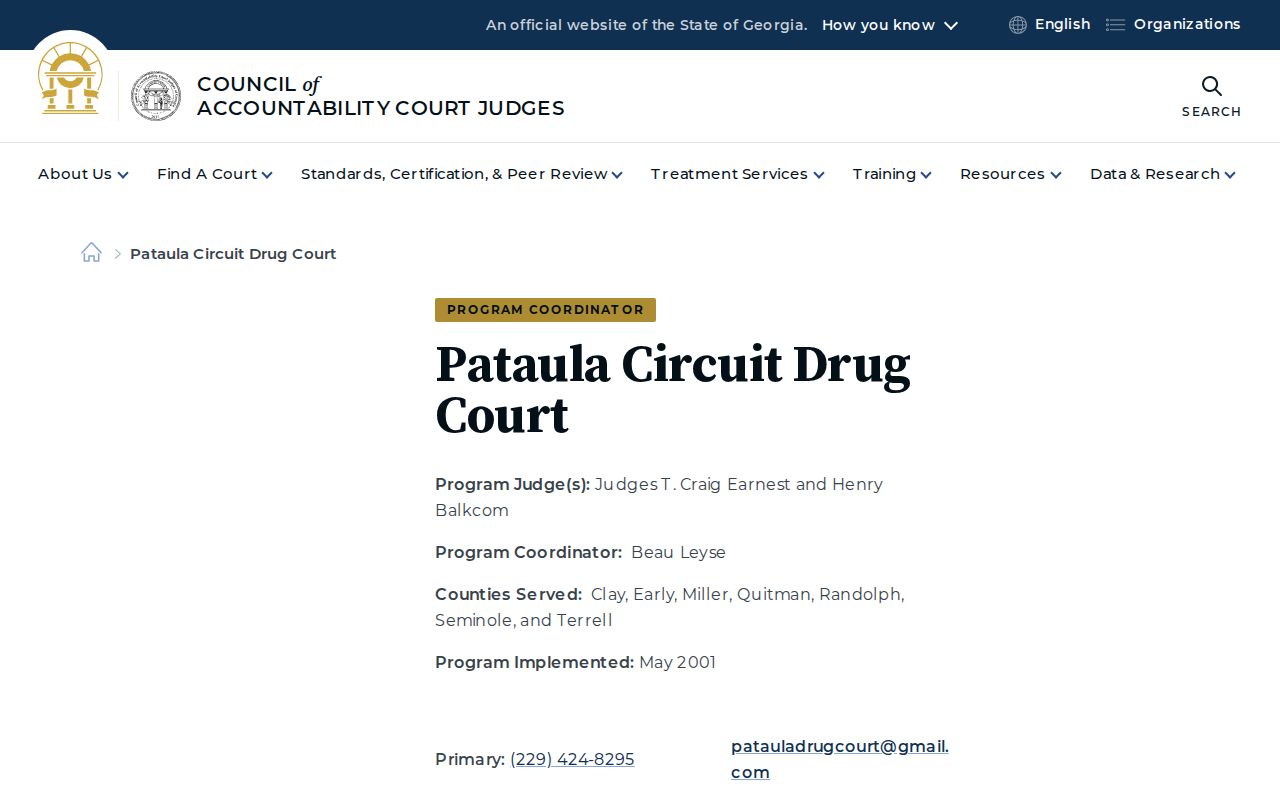 Quitman County criminal docket drug court listing
