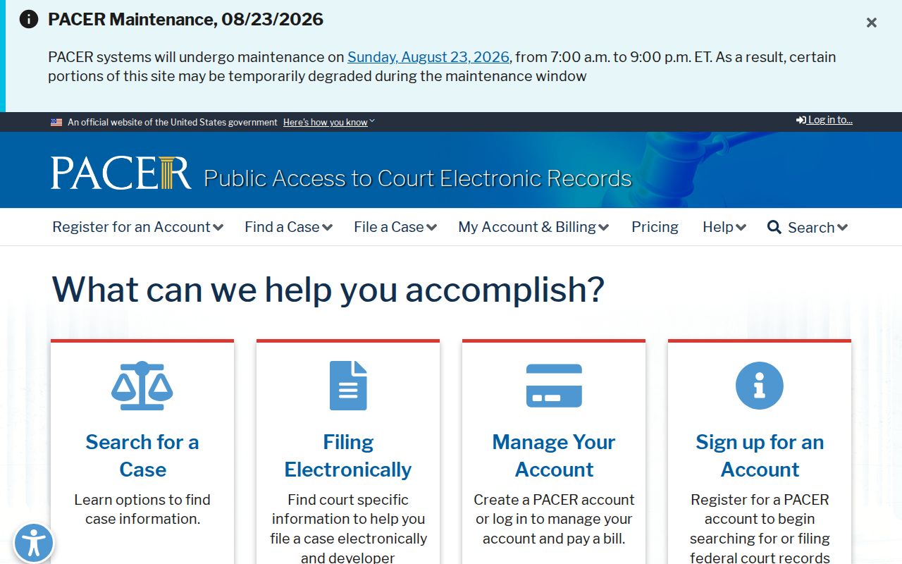 Quitman County court docket PACER source