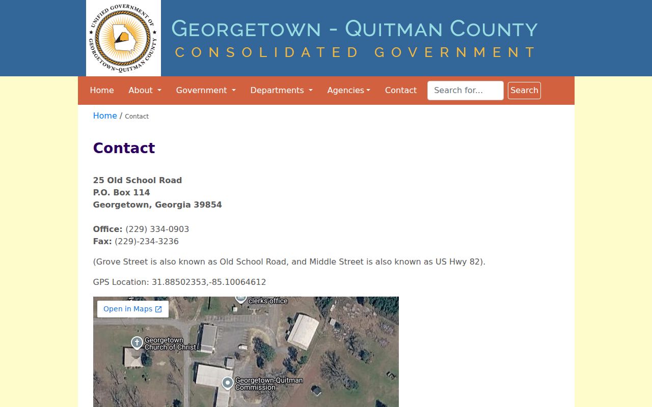 Quitman County court docket government contacts